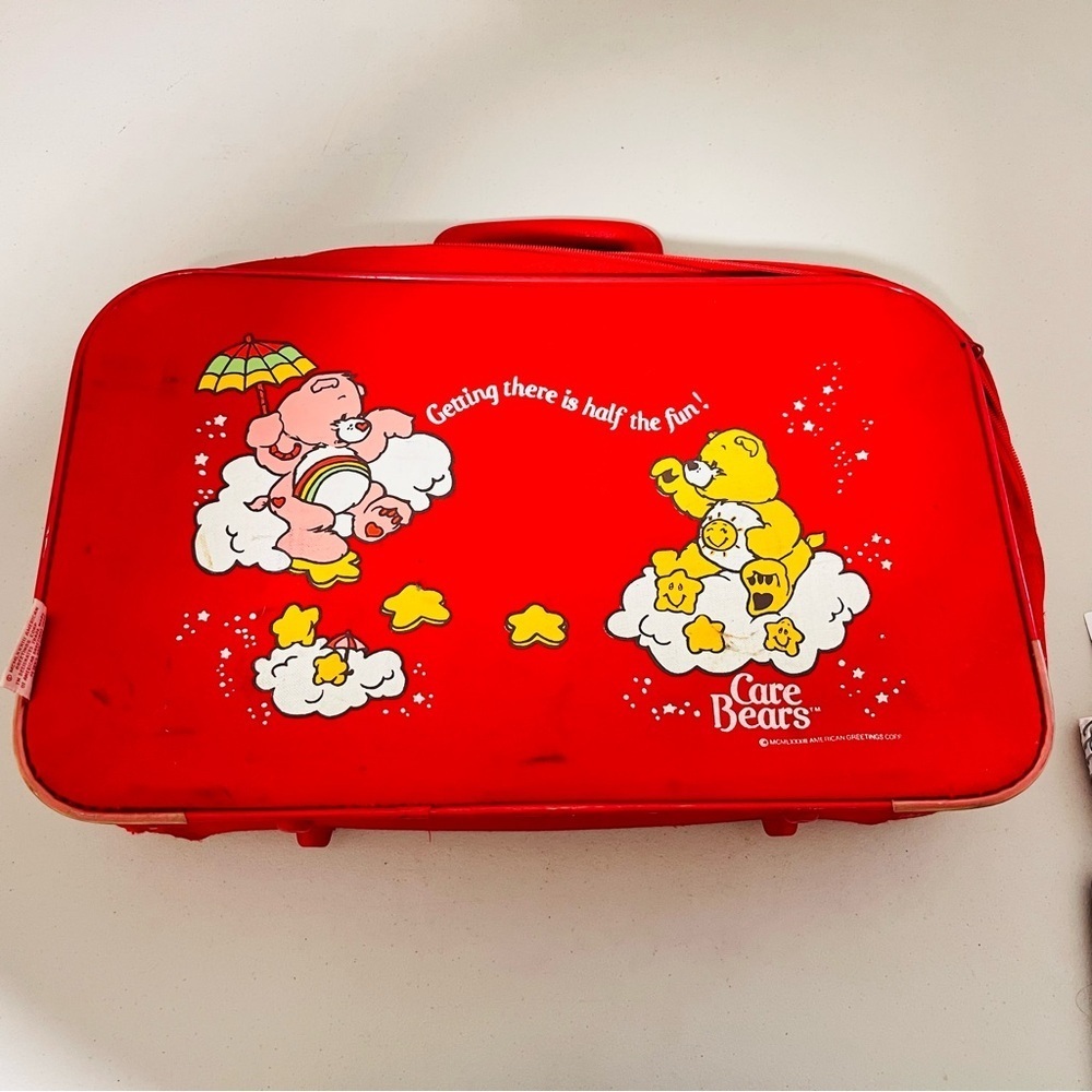 1980's vintage Care Bear Red Luggage READ!